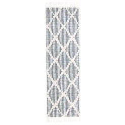 Loop-De-Loop Arbor Light Blue Moroccan Trellis 2 ft. 3 in. x 7 ft. 3 in. Flatweave Runner Rug by Well Woven
