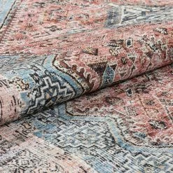 Lotus Menda Light Blue Vintage Bohemian Medallion 2 ft. 7 in. x 9 ft. 10 in. Machine Washable Runner Rug by Well Woven 12 Lotus Menda Light Blue Vintage Bohemian Medallion 2 ft. 7 in. x 9 ft. 10 in. Machine Washable Runner Rug by Well Woven -Linon Home Decor Sales light blue well woven area rugs lot 36 2l 4f 1000