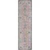 Lotus Menda Light Blue Vintage Bohemian Medallion 2 ft. 7 in. x 9 ft. 10 in. Machine Washable Runner Rug by Well Woven