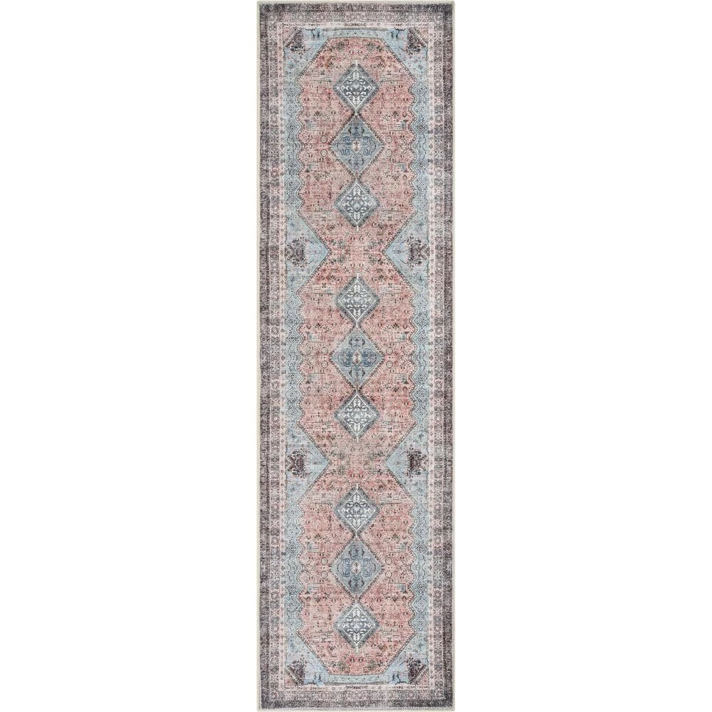 Lotus Menda Light Blue Vintage Bohemian Medallion 2 ft. 7 in. x 9 ft. 10 in. Machine Washable Runner Rug by Well Woven 3 Lotus Menda Light Blue Vintage Bohemian Medallion 2 ft. 7 in. x 9 ft. 10 in. Machine Washable Runner Rug by Well Woven