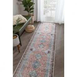 Lotus Menda Light Blue Vintage Bohemian Medallion 2 ft. 7 in. x 9 ft. 10 in. Machine Washable Runner Rug by Well Woven 11 Lotus Menda Light Blue Vintage Bohemian Medallion 2 ft. 7 in. x 9 ft. 10 in. Machine Washable Runner Rug by Well Woven -Linon Home Decor Sales light blue well woven area rugs lot 36 2l c3 1000