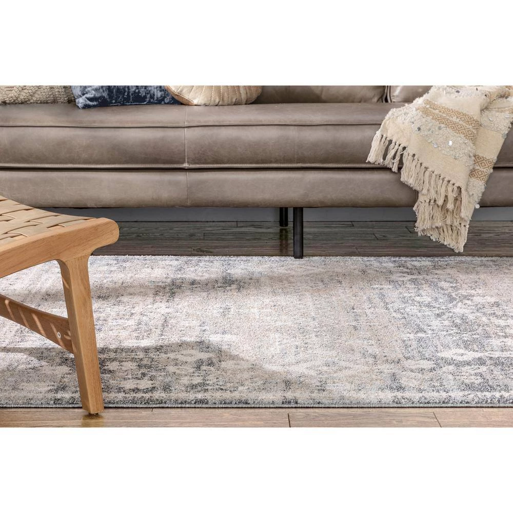 Topkapi Terni Vintage Tribal Medallion Light Blue 7 ft. 10 in. x 9 ft. 10 in. Distressed Area Rug by Well Woven 10 Topkapi Terni Vintage Tribal Medallion Light Blue 7 ft. 10 in. x 9 ft. 10 in. Distressed Area Rug by Well Woven - Image 8