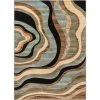 Barclay Nirvana Waves Multi/Blue 5 ft. x 7 ft. Modern Area Rug by Well Woven -Linon Home Decor Sales multi blue well woven area rugs 547055 64 1000