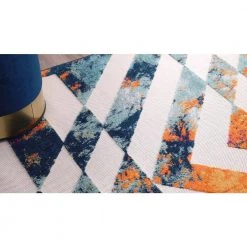 Bright Geometric Stripes Dorado Carmen Multi-Color 5 ft. 3 in. x 7 ft. 3 in. Indoor/Outdoor Area Rug by Well Woven -Linon Home Decor Sales multi color well woven outdoor rugs do 301 5 44 1000