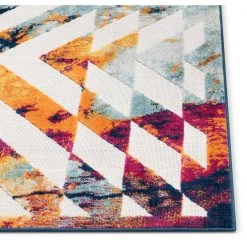 Bright Geometric Stripes Dorado Carmen Multi-Color 5 ft. 3 in. x 7 ft. 3 in. Indoor/Outdoor Area Rug by Well Woven -Linon Home Decor Sales multi color well woven outdoor rugs do 301 5 4f 1000