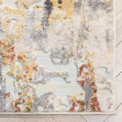 Farah Azura Multi Modern Vintage Distressed Abstract 5 ft. 3 in. x 7 ft. 3 in. Area Rug by Well Woven -Linon Home Decor Sales multi well woven area rugs fa 14 5 4f 1000