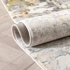 Farah Azura Multi Modern Vintage Distressed Abstract 5 ft. 3 in. x 7 ft. 3 in. Area Rug by Well Woven -Linon Home Decor Sales multi well woven area rugs fa 14 5 fa 1000