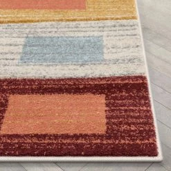 Ruby Tango Mid-Century Modern Geometric Squares Multi 5 ft. 3 in. x 7 ft. 3 in. Area Rug by Well Woven -Linon Home Decor Sales multi well woven area rugs ru 111 5 44 1000