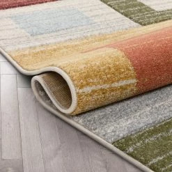 Ruby Tango Mid-Century Modern Geometric Squares Multi 5 ft. 3 in. x 7 ft. 3 in. Area Rug by Well Woven -Linon Home Decor Sales multi well woven area rugs ru 111 5 fa 1000