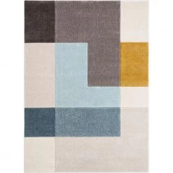 Ruby Constance Multi Mid-Century Modern Geometric Boxes 5 ft. 3 in. x 7 ft. 3 in. Area Rug by Well Woven