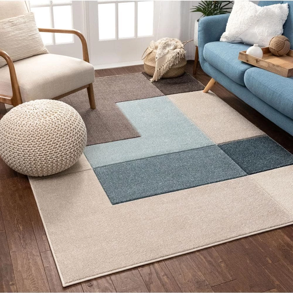 Ruby Constance Multi Mid-Century Modern Geometric Boxes 5 ft. 3 in. x 7 ft. 3 in. Area Rug by Well Woven 4 Ruby Constance Multi Mid-Century Modern Geometric Boxes 5 ft. 3 in. x 7 ft. 3 in. Area Rug by Well Woven - Image 2