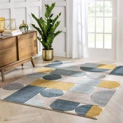 Ruby Rita Multi Modern Geometric Scandinavian 5 ft. 3 in. x 7 ft. 3 in. Area Rug by Well Woven -Linon Home Decor Sales multi well woven area rugs ru 137 5 fa 1000