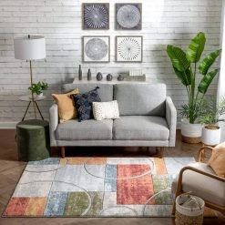 Ruby Jive Modern Abstract Geometric Arcs and Shapes Multi 5 ft. 3 in. x 7 ft. 3 in. Area Rug by Well Woven 14 Ruby Jive Modern Abstract Geometric Arcs and Shapes Multi 5 ft. 3 in. x 7 ft. 3 in. Area Rug by Well Woven -Linon Home Decor Sales multi well woven area rugs ru 161 5 4f 1000