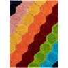 San Francisco Rainbow Modern Geometric Shag Multi 3 ft. 11 in. x 5 ft. 3 in. 3D Textured Super Soft and Thick Area Rug by Well Woven