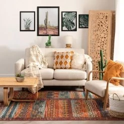 Taos Aragon Multi Scandinavian Tribal Diamond 5 ft. 3 in. x 7 ft. 3 in. Area Rug by Well Woven -Linon Home Decor Sales multi well woven area rugs ts 20 5 44 1000