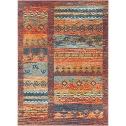 Taos Aragon Multi Scandinavian Tribal Diamond 5 ft. 3 in. x 7 ft. 3 in. Area Rug by Well Woven