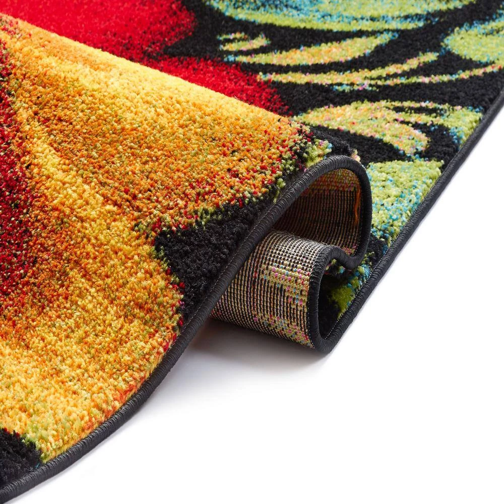 Viva Congratulations Multi Color Modern Floral 5 ft. 3 in. x 7 ft. 3 in. Area Rug by Well Woven 9 Viva Congratulations Multi Color Modern Floral 5 ft. 3 in. x 7 ft. 3 in. Area Rug by Well Woven - Image 7