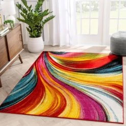 Viva Pleasure Multi 5 ft. x 7 ft. Modern Area Rug by Well Woven 12 Viva Pleasure Multi 5 ft. x 7 ft. Modern Area Rug by Well Woven -Linon Home Decor Sales multi well woven area rugs vi41 5 c3 1000