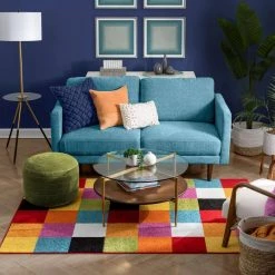StarBright Bright Square Multi 5 ft. x 7 ft. Kids Area Rug by Well Woven -Linon Home Decor Sales multi well woven kids rugs 09535 fa 1000