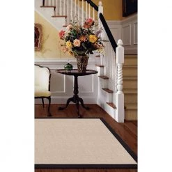 Athena Natural and Black 9 ft. x 12 ft. Area Rug by Linon Home Decor
