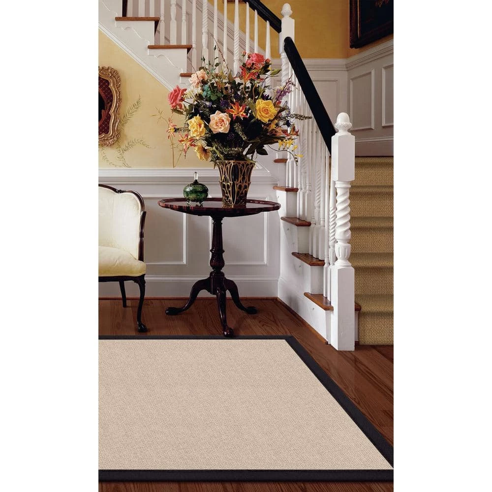 Athena Natural and Black 9 ft. x 12 ft. Area Rug by Linon Home Decor 3 Athena Natural and Black 9 ft. x 12 ft. Area Rug by Linon Home Decor
