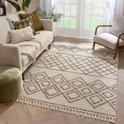 Cabana Radley Natural Modern Tribal Shag Moroccan Trellis 3 ft. 11 in. x 5 ft. 3 in. Area Rug by Well Woven 12 Cabana Radley Natural Modern Tribal Shag Moroccan Trellis 3 ft. 11 in. x 5 ft. 3 in. Area Rug by Well Woven -Linon Home Decor Sales natural well woven area rugs cb 22 4 c3 1000