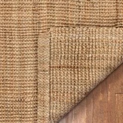 Lani Boucle Natural 5 ft. x 7 ft. 6 in. Hand-Woven Jute Farmhouse Solid Pattern Area Rug by Well Woven -Linon Home Decor Sales natural well woven area rugs lan 18 5 1f 1000