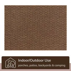 Milo Sienna Natural 5 ft. 3 in. x 7 ft. 3 in. Moroccan Trellis Pattern Flat-Weave Indoor/Outdoor Area Rug by Well Woven -Linon Home Decor Sales natural well woven outdoor rugs mil 102 5 1f 1000