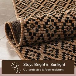 Milo Sienna Natural 5 ft. 3 in. x 7 ft. 3 in. Moroccan Trellis Pattern Flat-Weave Indoor/Outdoor Area Rug by Well Woven -Linon Home Decor Sales natural well woven outdoor rugs mil 102 5 44 1000