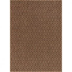 Milo Sienna Natural 5 ft. 3 in. x 7 ft. 3 in. Moroccan Trellis Pattern Flat-Weave Indoor/Outdoor Area Rug by Well Woven
