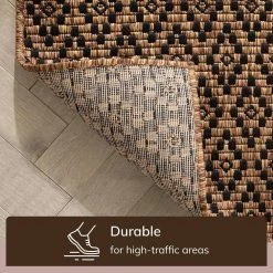 Milo Sienna Natural 5 ft. 3 in. x 7 ft. 3 in. Moroccan Trellis Pattern Flat-Weave Indoor/Outdoor Area Rug by Well Woven -Linon Home Decor Sales natural well woven outdoor rugs mil 102 5 76 1000