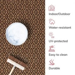 Milo Sienna Natural 5 ft. 3 in. x 7 ft. 3 in. Moroccan Trellis Pattern Flat-Weave Indoor/Outdoor Area Rug by Well Woven -Linon Home Decor Sales natural well woven outdoor rugs mil 102 5 fa 1000