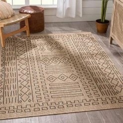 Milo Anza Natural 7 ft. 10 in. x 9 ft. 10 in. Tribal Medallion Pattern Flat-Weave Indoor/Outdoor Area Rug by Well Woven 12 Milo Anza Natural 7 ft. 10 in. x 9 ft. 10 in. Tribal Medallion Pattern Flat-Weave Indoor/Outdoor Area Rug by Well Woven -Linon Home Decor Sales natural well woven outdoor rugs mil 22 7 c3 1000