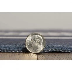 Boynton Navy and Ivory 7 ft. x 9 ft. Washable Polyester Indoor/Outdoor Area Rug by Linon Home Decor -Linon Home Decor Sales navy ivory linon home decor outdoor rugs thdr04074 4f 1000