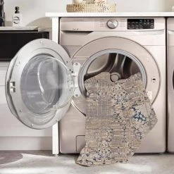 Ocala Navy and Sand 5 ft. x 7 ft. Washable Polyester Indoor/Outdoor Area Rug by Linon Home Decor -Linon Home Decor Sales navy sand linon home decor outdoor rugs thdr04093 1f 1000