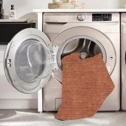 Edwin Orange and Ivory 5 ft. x 7 ft. Washable Coastal Polyester Indoor/Outdoor Area Rug by Linon Home Decor -Linon Home Decor Sales orange ivory linon home decor area rugs thdr04113 44 1000