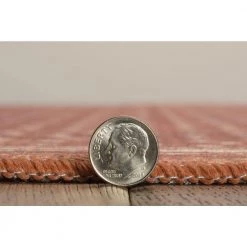 Edwin Orange and Ivory 3 ft. x 5 ft. Washable Coastal Polyester Indoor/Outdoor Area Rug by Linon Home Decor -Linon Home Decor Sales orange ivory linon home decor outdoor rugs thdr04112 4f 1000