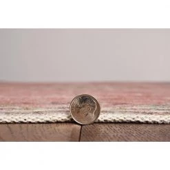 Washable Blaire Pink and Ivory 5 ft. x 7 ft. Distressed Polyester Area Rug by Linon Home Decor -Linon Home Decor Sales pink ivory linon home decor area rugs thd03058 4f 1000