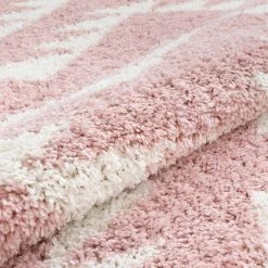 Madison Shag Edona Moroccan Tribal Geometric Pink 5 ft. 3 in. x 7 ft. 3 in. Area Rug by Well Woven -Linon Home Decor Sales pink well woven area rugs 77305 1f 1000