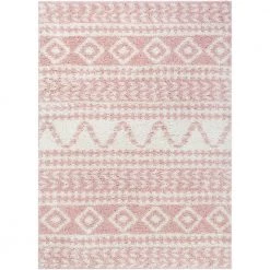 Madison Shag Cossima Moroccan Geometric Pink 7 ft. 10 in. x 10 ft. 6 in. Area Rug by Well Woven