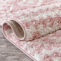 Madison Shag Cossima Moroccan Geometric Pink 7 ft. 10 in. x 10 ft. 6 in. Area Rug by Well Woven -Linon Home Decor Sales pink well woven area rugs 77707 76 1000