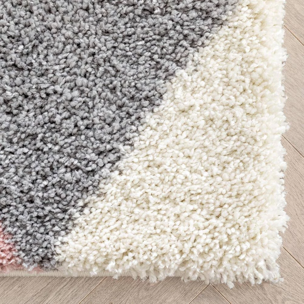 Arden Reily Mid-Century Pink 7 ft. 10 in. x 9 ft. 10 in. Modern Geometric Triangle Pattern Shag Area Rug by Well Woven 8 Arden Reily Mid-Century Pink 7 ft. 10 in. x 9 ft. 10 in. Modern Geometric Triangle Pattern Shag Area Rug by Well Woven - Image 6