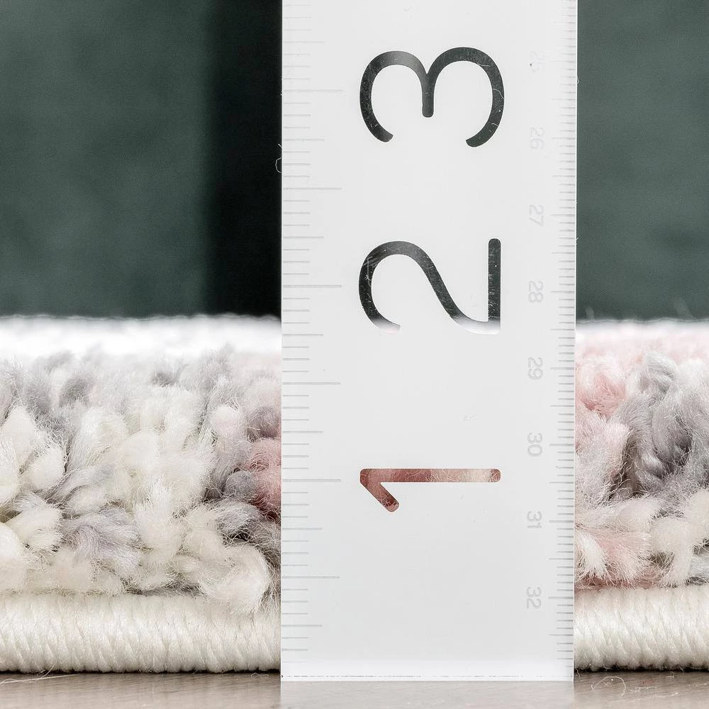 Arden Reily Mid-Century Pink 7 ft. 10 in. x 9 ft. 10 in. Modern Geometric Triangle Pattern Shag Area Rug by Well Woven 10 Arden Reily Mid-Century Pink 7 ft. 10 in. x 9 ft. 10 in. Modern Geometric Triangle Pattern Shag Area Rug by Well Woven - Image 8