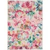 Washable Janelle Raspberry/Ivory 3 ft. x 5 ft. Floral Rectangle Area Rug by Linon Home Decor 2 Washable Janelle Raspberry/Ivory 3 ft. x 5 ft. Floral Rectangle Area Rug by Linon Home Decor -Linon Home Decor Sales raspberry ivory linon home decor area rugs thd03318 64 1000