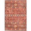 Washable Rosa Red/Ivory 5 ft. x 7 ft. Abstract Rectangle Area Rug by Linon Home Decor