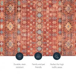 Washable Rosa Red/Ivory 2 ft. x 8 ft. by Linon Home Decor 13 Washable Rosa Red/Ivory 2 ft. x 8 ft. by Linon Home Decor -Linon Home Decor Sales red ivory linon home decor area rugs thdr03917 4f 1000