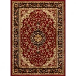 Barclay Medallion Kashan Red 8 ft. x 10 ft. Traditional Area Rug by Well Woven