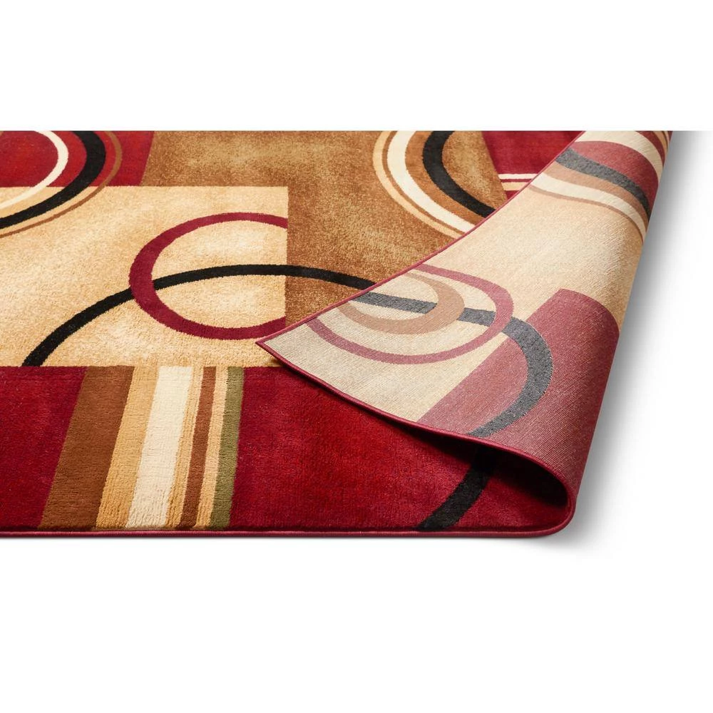 Barclay Arcs and Shapes Red 7 ft. 10 in. x 9 ft. 10 in. Modern Geometric Area Rug by Well Woven 15 Barclay Arcs and Shapes Red 7 ft. 10 in. x 9 ft. 10 in. Modern Geometric Area Rug by Well Woven - Image 13