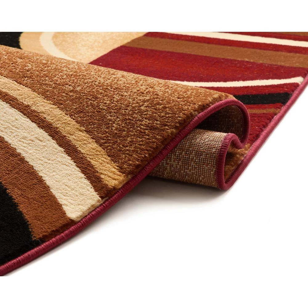 Barclay Arcs and Shapes Red 7 ft. 10 in. x 9 ft. 10 in. Modern Geometric Area Rug by Well Woven 5 Barclay Arcs and Shapes Red 7 ft. 10 in. x 9 ft. 10 in. Modern Geometric Area Rug by Well Woven - Image 3