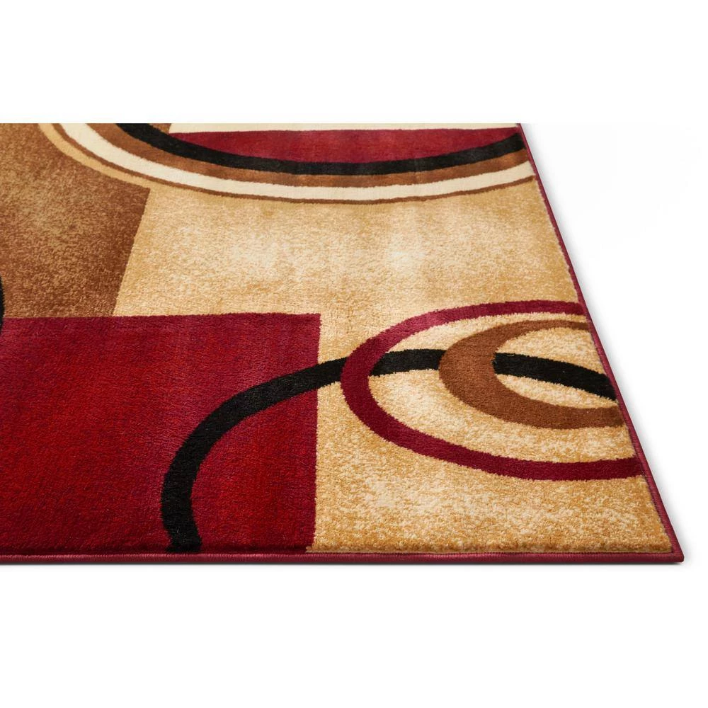 Barclay Arcs and Shapes Red 7 ft. 10 in. x 9 ft. 10 in. Modern Geometric Area Rug by Well Woven 8 Barclay Arcs and Shapes Red 7 ft. 10 in. x 9 ft. 10 in. Modern Geometric Area Rug by Well Woven - Image 6